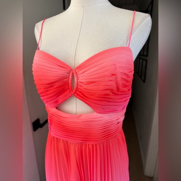 NWT | AMUR | Emmett Pleated Cut Out Maxi Dress in Ombré Sunset | Sz 6 - Picture 9 of 13